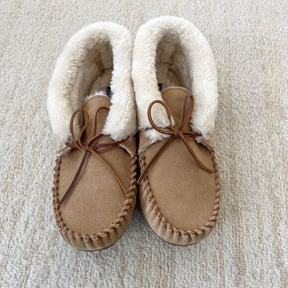 New No Box Minnetonka Women Size 12N Chrissy Bootie Slipper CINNAMON - Picture 3 of 8